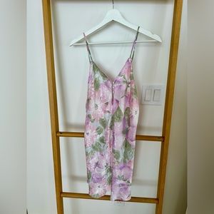 Silk floral mini dress